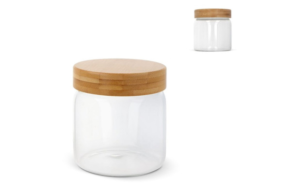 Canister glas & bamboe 600ml