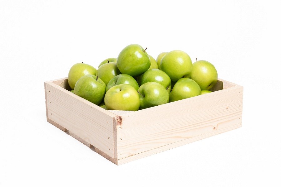 Fruitkist klein incl. 25 appels met logo