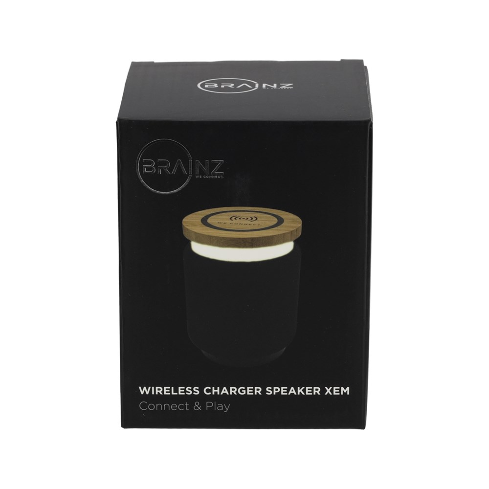 BRAINZ Wireless Charger Speaker Xem Zwart