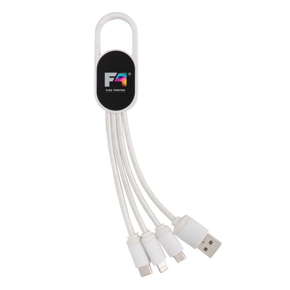 4-in-1 kabel met karabijnhaak