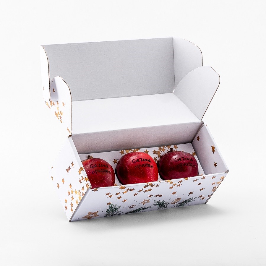 Geschenkverpakking incl. 3 appels met logo