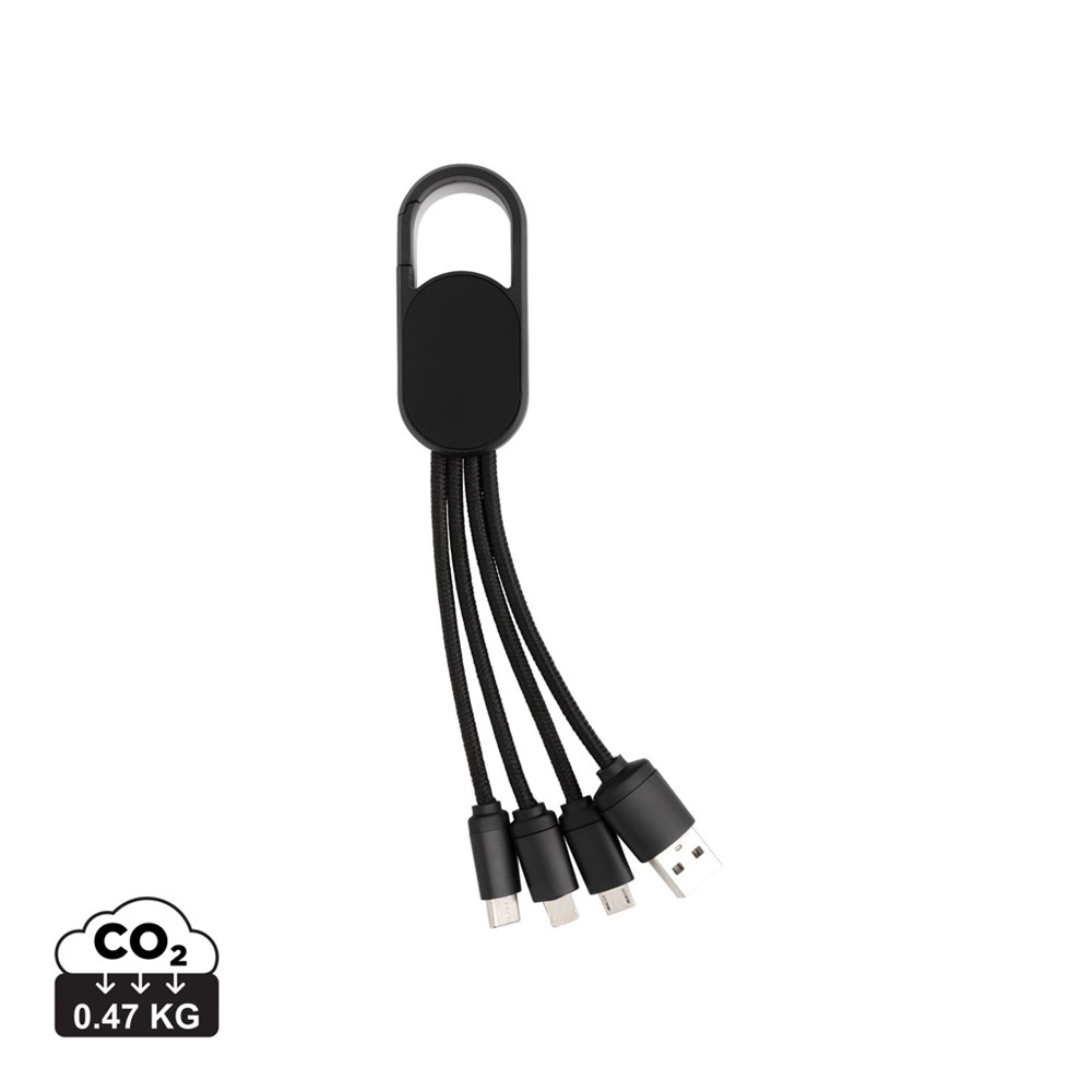 4-in-1 kabel met karabijnhaak