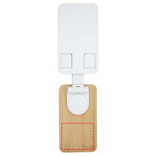 Alfirk opvouwbare bureautelefoonstandaard van gerecycled plastic met bamboedetails