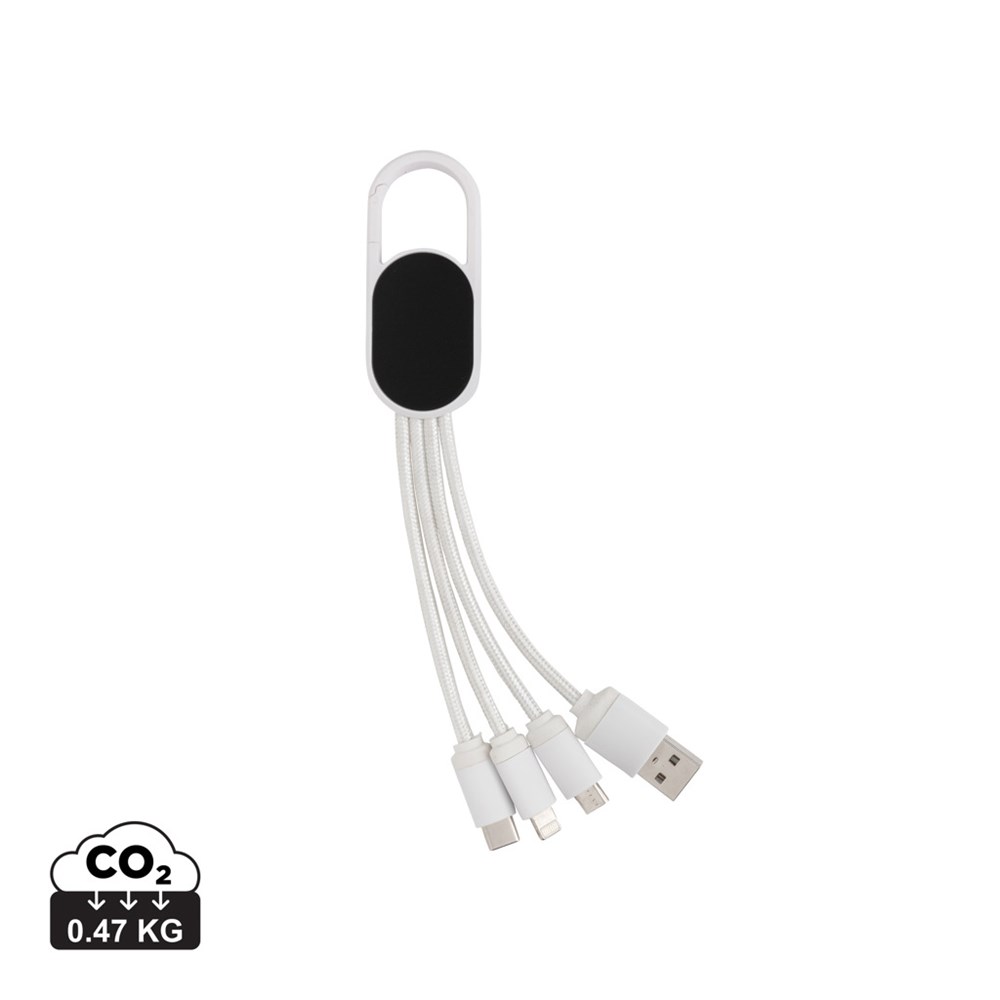 4-in-1 kabel met karabijnhaak