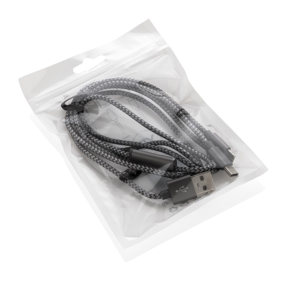 3-in-1 gevlochten nylon kabel