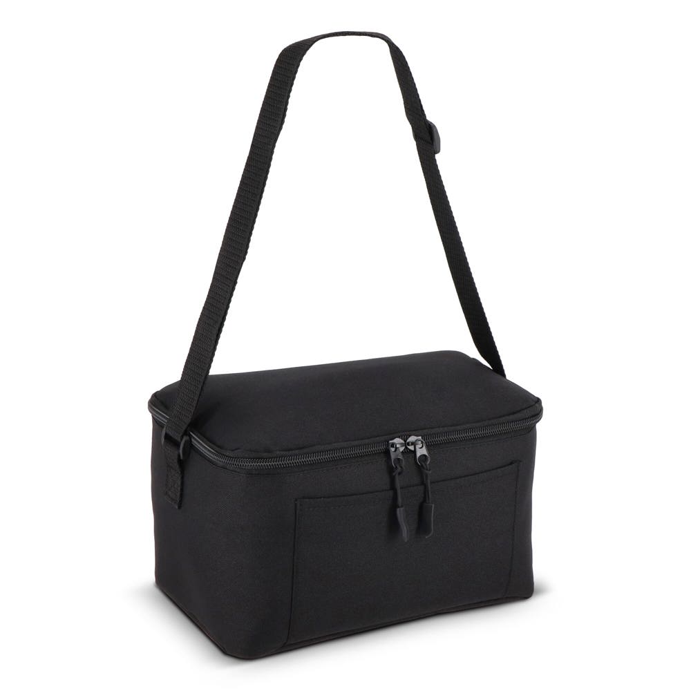 600D gerecycled PET koeltas voor 6 blikjes 25 x 14.5 x 15.5 cm 5 L - Zwart